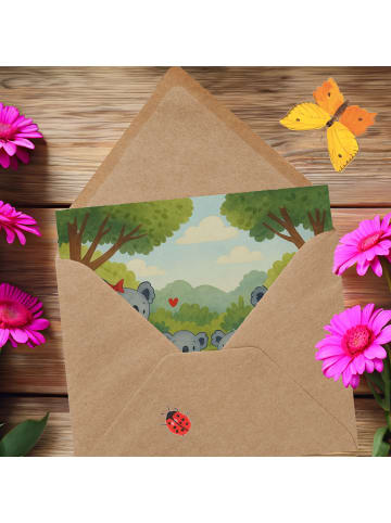 Mr. & Mrs. Panda Grußkarte Koala Familie zwei Design ohne Spruch in Weiß