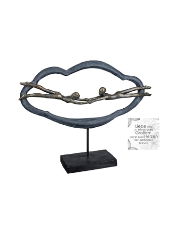 GILDE Skulptur "Love Is In The Air" in Grau - H. 32 cm - B. 41 cm