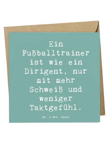 Mr. & Mrs. Panda Klappkarte Spruch Fußballtrainer Dirigent mit S... in Meeresbrise