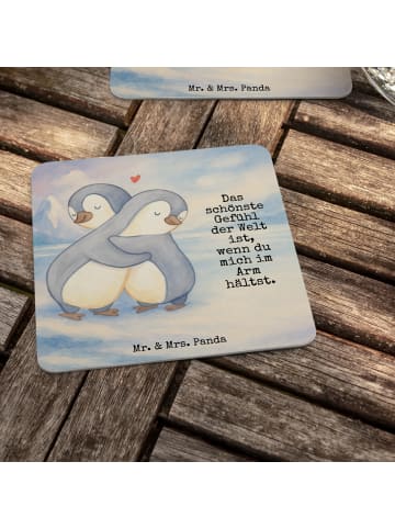 Mr. & Mrs. Panda Untersetzer Pinguine Kuscheln Design mit Spruch in Weiß