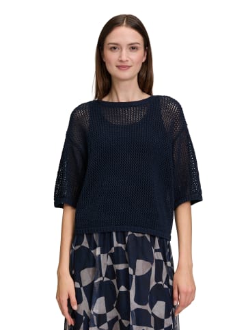 BETTY & CO Strickpullover mit Lochmuster in Dunkelblau