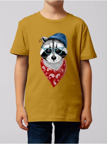 wat? Apparel T-Shirt Waschbär in Ocker