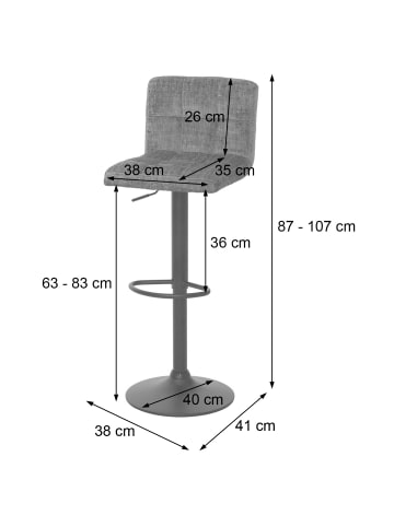 MCW 2er-Set Barhocker G87, Dunkelgrau