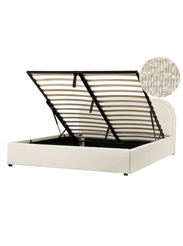 Beliani Doppelbett QUILLIEN in Beige - (W) 152 x (H) 91 x (L) 217 cm