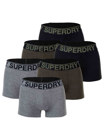 Superdry Boxershort 6er Pack in Schwarz/Grau/Grün