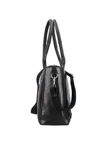 Plevier Rock Copal Schultertasche Leder 44 cm Laptopfach schwarz