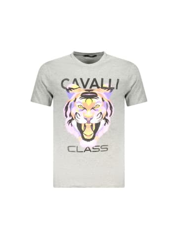 cavalli CLASS Graues Baumwoll-T-Shirt
