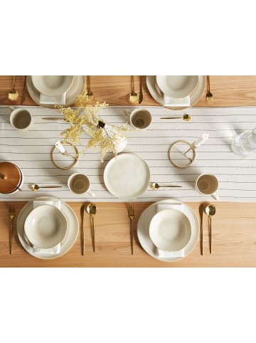 Beliani 12-tlg Tafelservice HOPS in Beige
