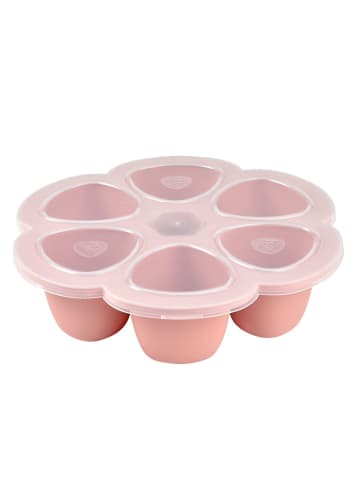 Beaba Silikon-Gefrierform Multiportions Blume 6 in rosa
