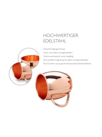 Echtwerk 13 tlg. Set Moscow Mule Kupferbecher 500 ml in Kupfer
