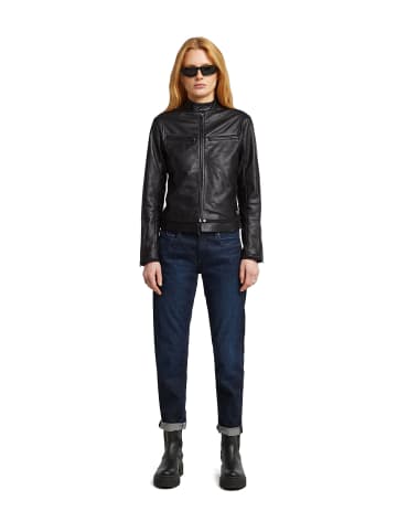 G-Star Raw Leather Biker Jacke dk black