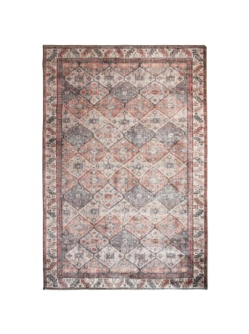 KADIMA DESIGN Teppich Flachgewebe Pflegeleicht HURST Orientalisch Wohnzimmer in Rot-Natur