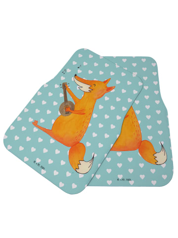 Mr. & Mrs. Panda Fußmatte Auto Fuchs Gitarre ohne Spruch in Türkis Pastell