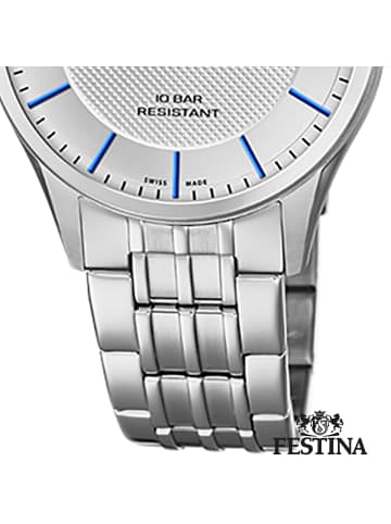 Festina Analog-Armbanduhr Festina Swiss Made silber groß (ca. 40mm)