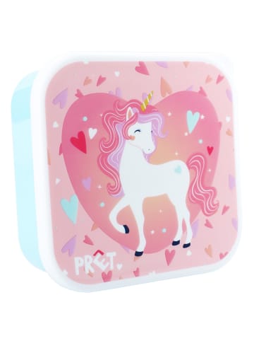 COFI 1453 Snackbox Lunchbox 3-in-1 – Einhorn Design, stapelbare Behälter in Mehrfarbig