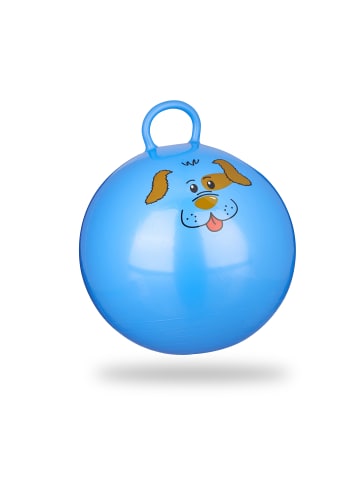 relaxdays 3x Hüpfball "Hund" in Blau