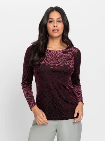 WITT WEIDEN Langarmshirt in burgund-gemustert