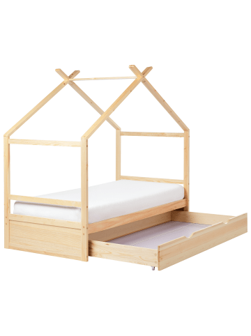 Beliani Kinderbett ORGEVAL  in Braun - (W) 99 x (H) 180 x (L) 206 cm