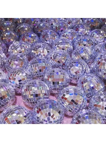 SATISFIRE Spiegelkugel 5cm Mini Discokugel Echtglas in silber