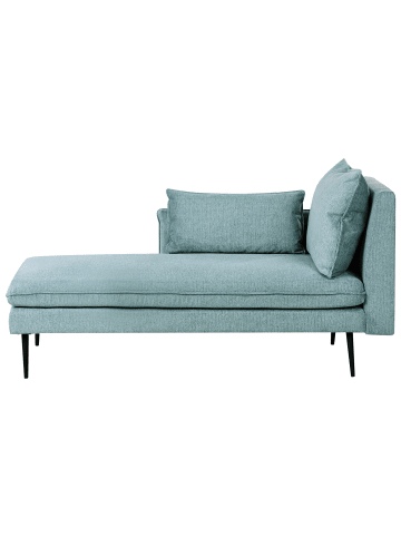 Beliani Chaiselongue YERRES in Blau/Schwarz - (W) 168 x (H) 79 x (L) 87 cm rechtsseitig