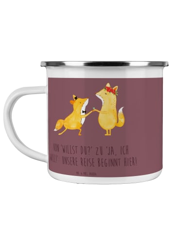 Mr. & Mrs. Panda Camping Emaille Tasse Verlobung Abenteuer mit S... in Kaffa Coffee