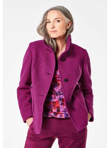 GOLDNER Kurzgröße:  Wollmantel Elegante Kurzjacke mit Stehkragen in beere