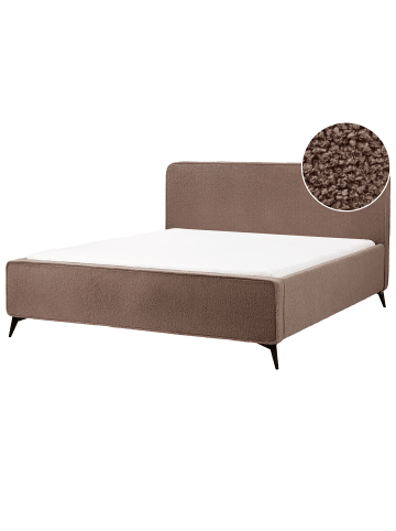 Beliani 2-tlg Doppelbett VALOGNES in Braun/Schwarz