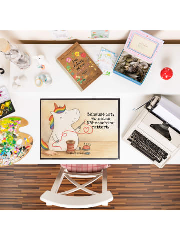 Mr. & Mrs. Panda Schreibunterlage Einhorn Näherin Design mit Spruch in Weiß