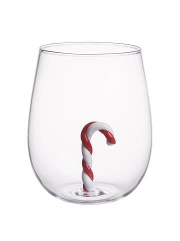 Butlers Trinkglas MERRY & JOY Candy Cane in Durchsichtig