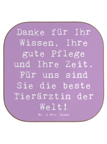 Mr. & Mrs. Panda Untersetzer für Gläser Spruch Beste Tierärztin ... in Lavendeltraum