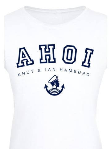 F4NT4STIC Damen T-Shirt PLUS SIZE Ahoi Knut & Jan Hamburg in weiß