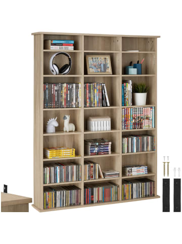 tectake Medienregal Stevie in Holzoptik 105,5x19x136,5cm