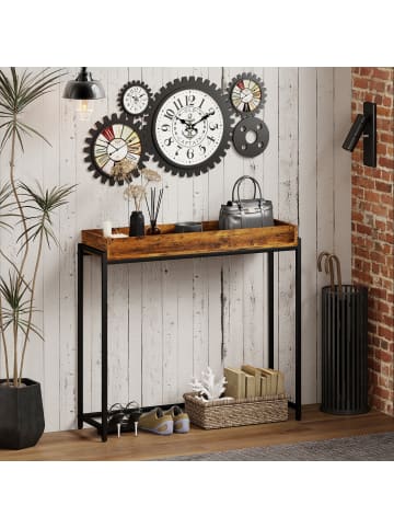 HOMCOM Konsolentisch-100L x 30B x 91H cm-Rustikal-Braun