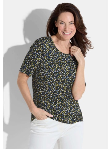 GOLDNER Kurzgröße:  Shirt in marine / grün / gemustert