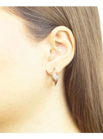 Diamant L'éternel Creolen aus 375 Gelbgold