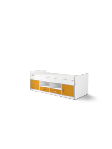 58 aufm Kessel KOJENBETT Kalinda 207x79x98 aus Holzwerkstoff in Weiß/Orange