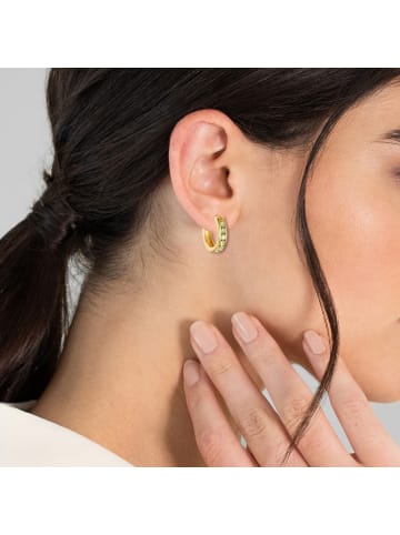 Rafaela Donata Creolen aus Sterling Silber mit Peridot in gelbgold