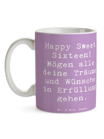 Mr. & Mrs. Panda Kaffeetasse Spruch 16. Geburtstag mit Spruch in Lavendeltraum