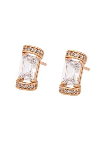 faina Women Stud Earrings in Rose Gold White