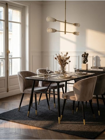 KADIMA DESIGN Esszimmertisch 120x60x76 cm Esstisch in Marmor-Optik Modern, in Schwarz