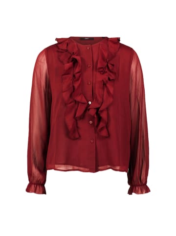 Zero Chiffonbluse mit Volants in Cabernet
