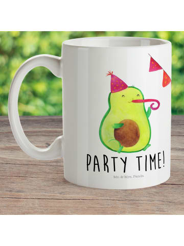 Mr. & Mrs. Panda Kindertasse Avocado Party Zeit mit Spruch in Weiß