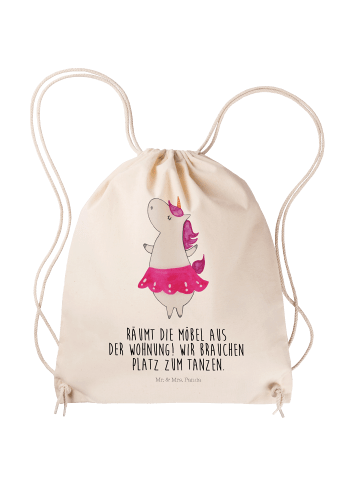 Mr. & Mrs. Panda Sportbeutel Einhorn Ballerina mit Spruch in Creme