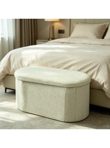 relaxdays Sitzbank in Salbei - (B)76 x (H)38 x (T)38 cm