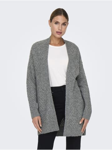 JDY Strickjacke in Medium Grey Melange