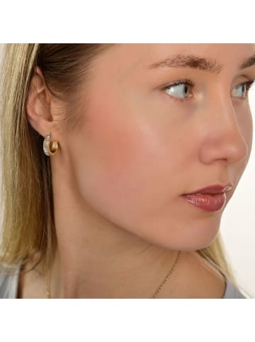 Adeliás Damen Ohrringe – Klappcreole aus Edelstahl in gold