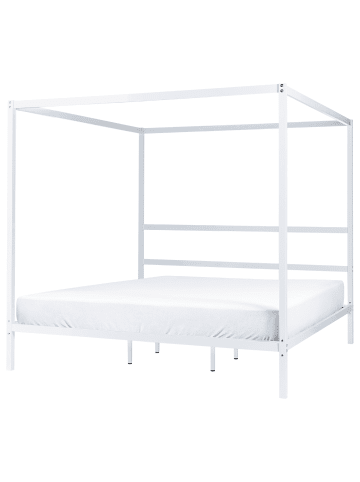 Beliani 2-tlg Himmelbett LESTARDS in Weiß