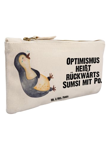 Mr. & Mrs. Panda Kulturtasche Pinguin Lachen mit Spruch in Weiß