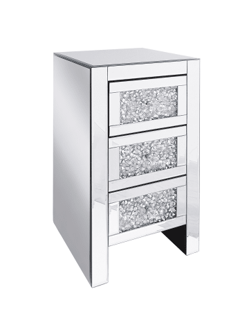 Beliani Nachttisch LORAY in Silber - (W) 30 x (H) 60 x (L) 30 cm