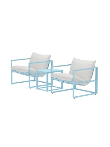 ebuy24 Lounge-Set Messina (3-teilig) Hellblau 40 x 50 cm